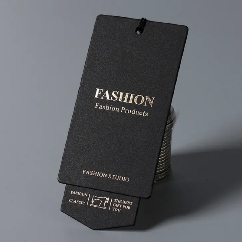 Apparel Hang Tags With String Fastener And Foil Stamping For Retail Branding
