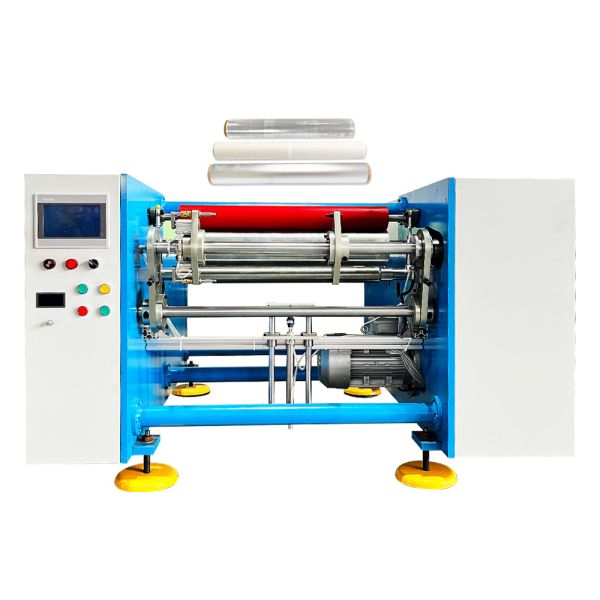 High Speed Packaging Type case 2 Spindles Big Roll Aluminum Foil Roll Rewinding Machine