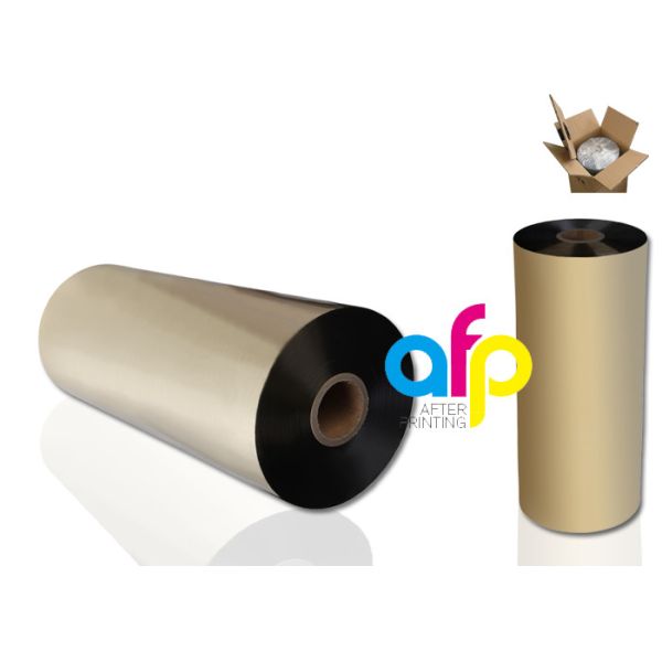 Matte Gold Metallic Polyester Film , 24 Micron Polyester Laminating Film