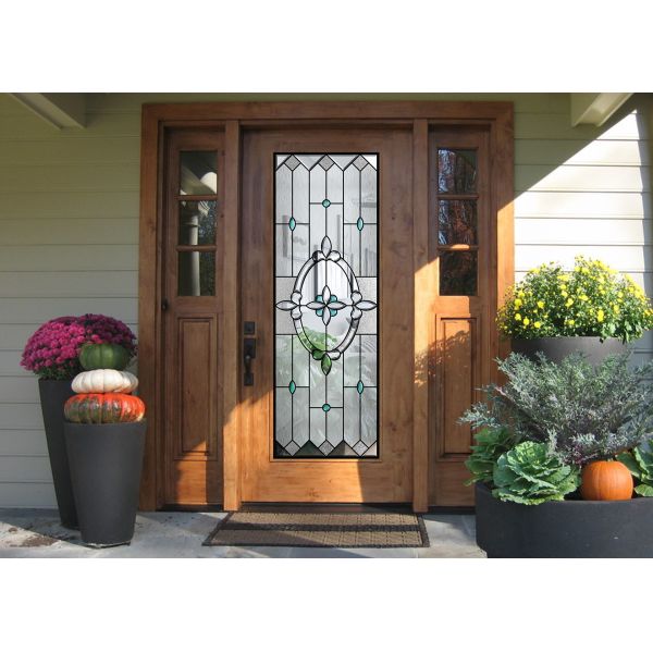 Art Nouveau Three Dimensional Glass / Apartment Home Decorative Glass Floral Designs