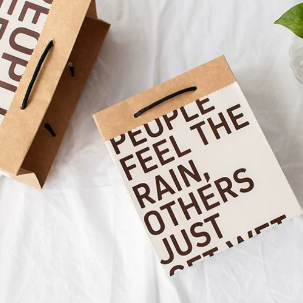 Kraft Paper Shopping Bag with Rope Handle for Retail Packaging