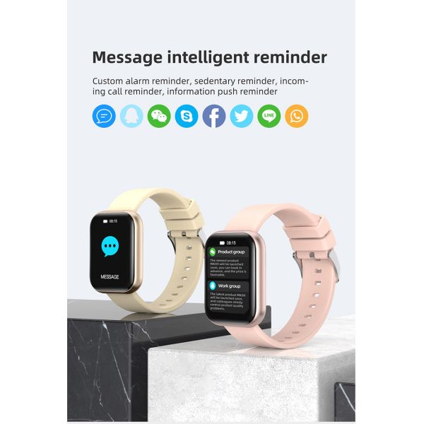 1.65inch IP67 Square Shape Smartwatch with Aluminum Alloy Shell