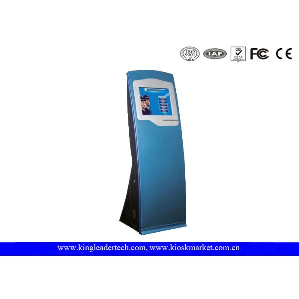 Sleek Interactive SAW Or IR Touch Screen Kiosk Stand For Government Building