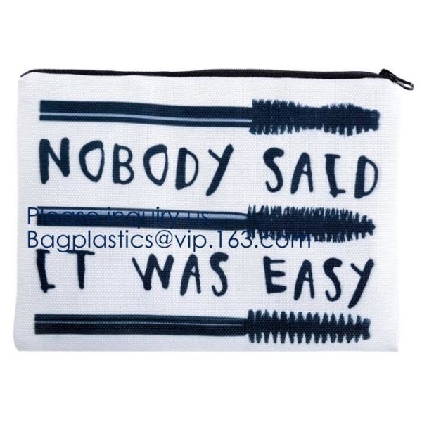 White Canvas Makeup Cosmetic Bag - Pouch Zipper Bag Organizer,Makeup Bag Cosmetic Pouch Blank Zipper Bag, BAGEASE PACK
