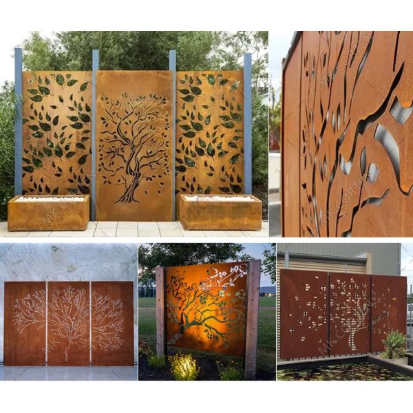 Decoration Powder Coating Garden Fence Security Fence 2-10mm  Laser Cut Decorative Outdoor Privacy fence