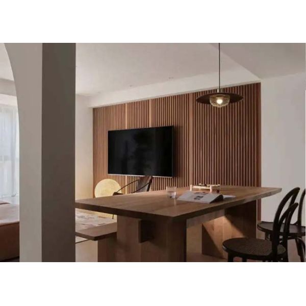 Wood Color Saudi Arabia Fluted Interior PS Wall Panel For Interior Decoration