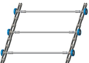 Pitch 135.46 Escalator Step Chain Solid Axles 520 Escalator Chain Oil Lubricate