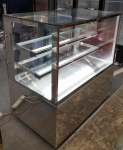 Cheap Front Straight Glass Cake Showcase Refrigerator With 2 Upper Glass Shelf for sale
