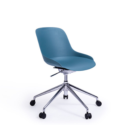 Height Adjustable Swivel Office Desk Chair Smooth With Tilting Polished Aluminum Base