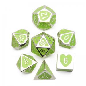 Cheap Green Peach Heart Metal Multi -Flag RPG Dice Set Dnd Coc  Luxury style for sale