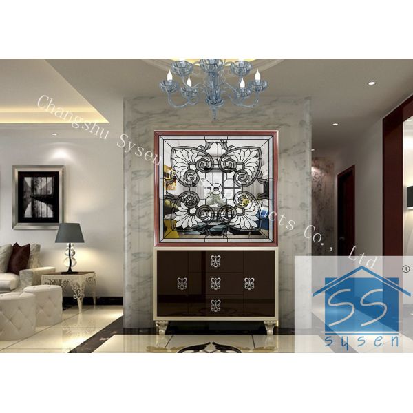 Float Decorative Bathroom Window Glass Custom Size Spell Mirror Pattern