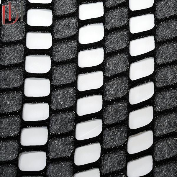 100% Polyester Knitted Jacquard Fabric , Summer Skirt Cape Scarf Holes Jacquard Mesh Fabric