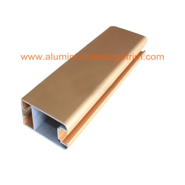 Matt Gold Anodized Aluminium Door Profiles , Aluminium Door Frame Sections 50mm X 25mm