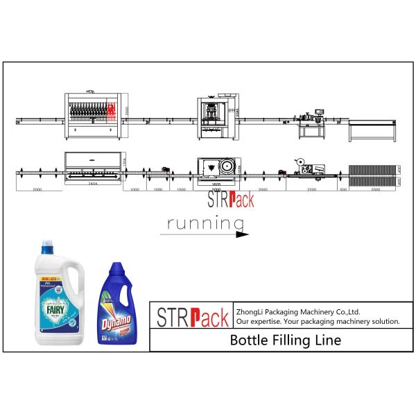 PLC Control Laundry Detergent Filling Machine Line With High Production Efficiency
