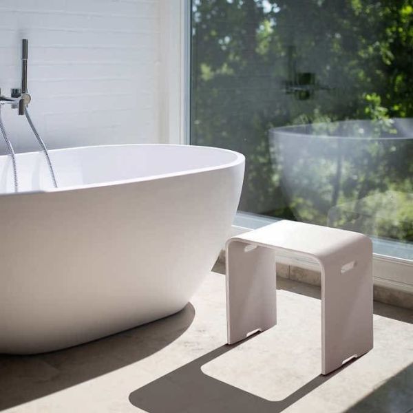 Residential Stone Shower Bench 430*235*430mm Lightweight High Hardness