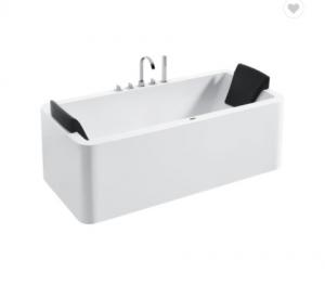 Cheap Rectangular 2 Person Soaking Tub Freestanding White Solid Surface Acrylic for sale