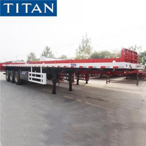 China Tri Axle 40 foot Container Flatbed Semi Trailer Manufacturers on sale