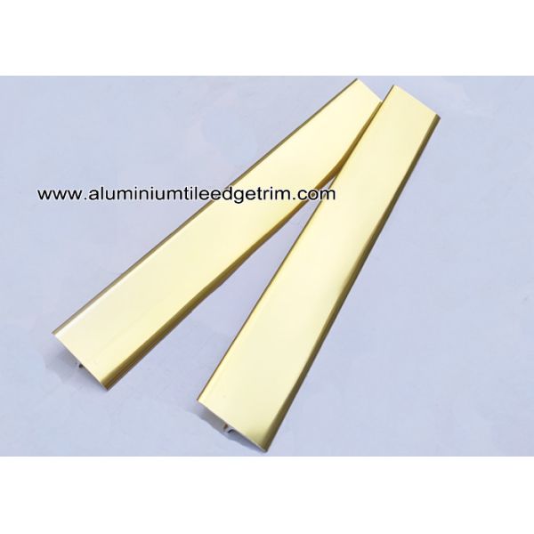 High End Aluminium T Bar Trim / Section Gloss Gold For Tile Edging Or Structure
