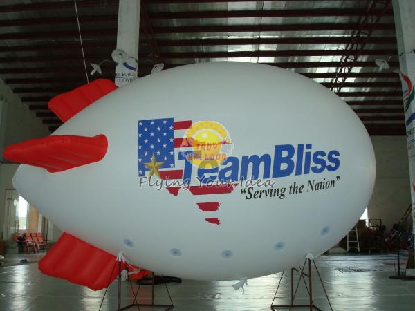 Quality Fireproof 0.18mm Helium PVC Inflatable Zeppelin Airships with  for Celebration Day, Special Events wholesale