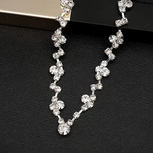 Elegant Dangle Earrings And Link Bracelet Set 925 Sterling Silver Jewelry With AAA Cubic Zirconia
