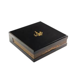 Cheap Birch Wood Custom Wooden Gift Boxes With Black Lacquer OEM ODM for sale