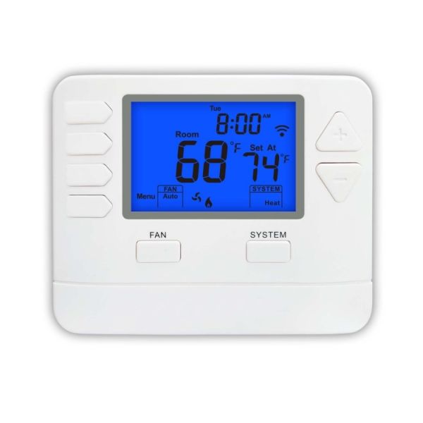 Riseem WiFi Work With Alexa ABS 24V LCD HVAC Digital 7 Day Programmable WiFi Control Home Thermostat for HVAC System