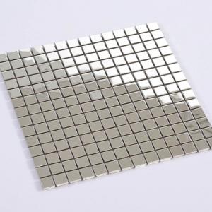 China Hairline Rectangle Metal Stainless Steel Mosaic Tiles Backsplash Wearproof on sale