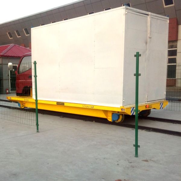 Steel Table Rail Transfer Cart for Heavy Loads Movement Durable Steel Platform Guided Movement on Fixed Rail Tracks