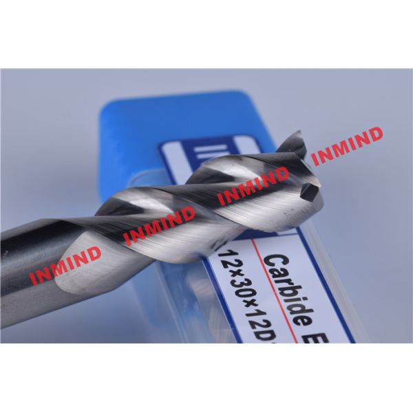 HRC50 8mm / 10mm / 12mm Aluminium End Mill 3 Flute No Coating 45º Helix Angle