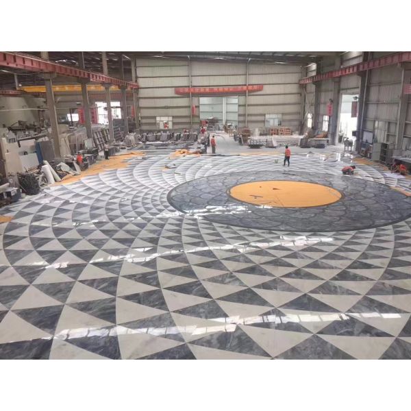 Decorative Marble Floor Medallions Border Designs Customized Shape