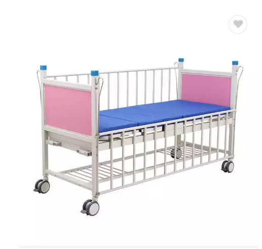 Manual Hospital Pediatric Bed Two Crank Child Bed With Bed Head Boards