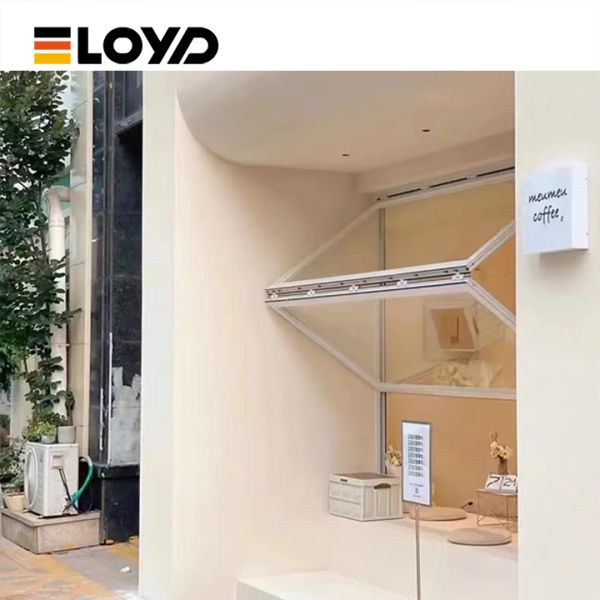 Soundproof Aluminum Folding Window with 5+18A+5mm Tempered Glass