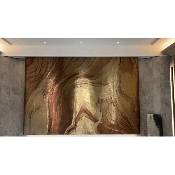 Custom copper wire wall covering for luxury store interior decoration
