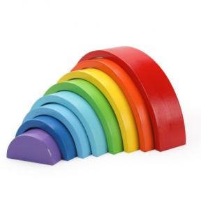 Cheap Hard Wearing Wooden Educational Toys Rainbow Arch Bridge Building Blocks for sale