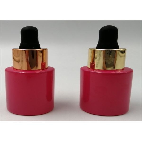Cylinder Customized Color Mini Glass Dropper Bottles , Empty Essential Oil Bottle
