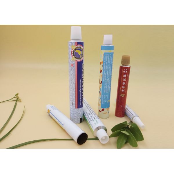 M9 Caps Cream Metal Squeeze Tubes Customized Length 19 Mm Diameter
