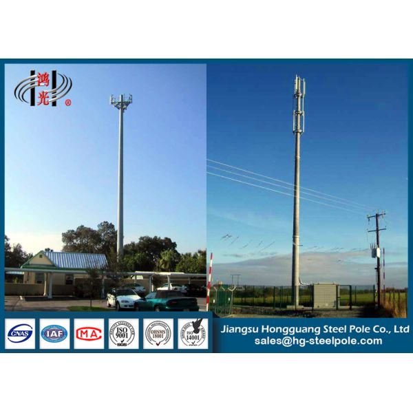 Self Supporting Communication Steel Utility Poles With Inner Climbing Ladders