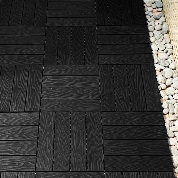 Commercial Outdoor Interlocking Patio Deck Tiles Hardwood Natural