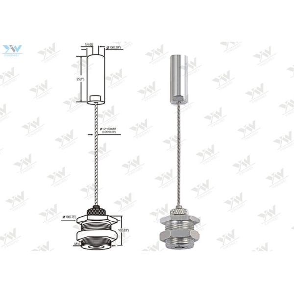 Adjustable Wire Suspension Kit / Brass Cable Gripper With Nuts Ceiling Attachment