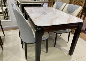 Cheap High Density Dining Room Table With Faux Marble Top , Faux Marble Dining Set for sale