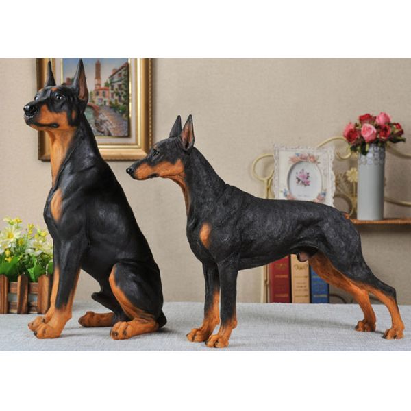 Resin Material Simulation Dog For Garden Decoration / Home Security