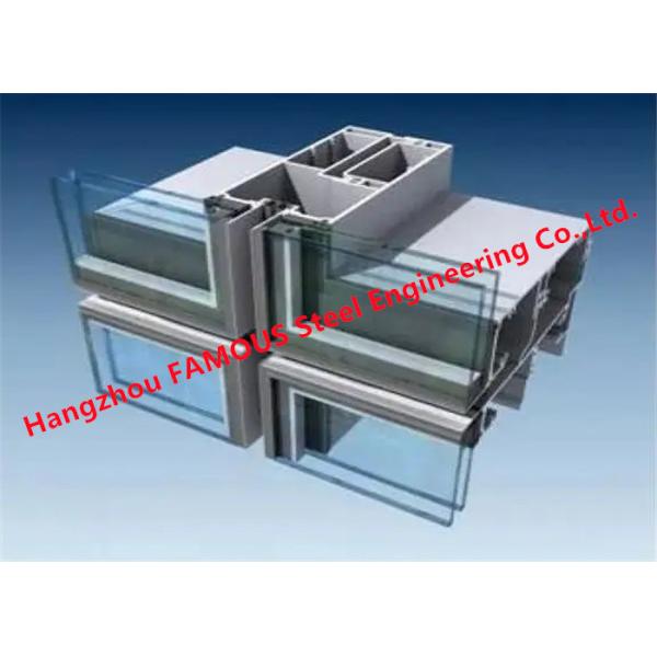 Modular Insulated Laminated Unitized Glass Facade Curtain Wall  PVDF Coating