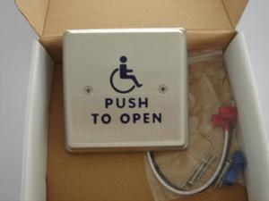 Cheap 4.5 Round Push To Exit Switch / Handicap Accessible Door Openers With Disabled Logo for sale