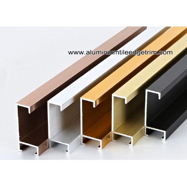 Metal Type Aluminium Wall Picture Frame Mouldings With Brushed Sides