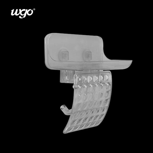 WGO Transparent Bathroom Wall Mounted  Toilet Paper Holder Tissue Roll Dispenser with Phone Storage Shelf