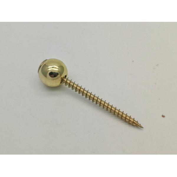 Round Ball Coffin Accessories Zamak Materail Screw ZD05B In Gold Plating