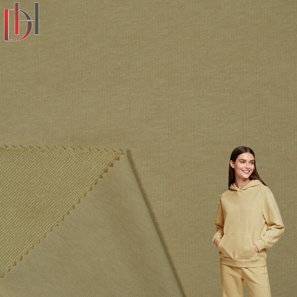 Breathable Moisture Absorbent Polyester Cotton Fabric 280GSM French Terry Jersey Fabric