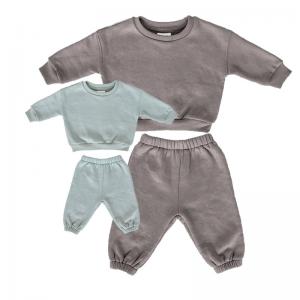 China Custom Fleeced Cotton Crew Neck Pullover Sweatsuit 2PCS For Mommy And Me on sale