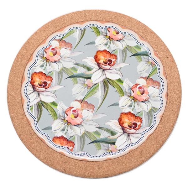 Wearproof Personalized Photo Ceramic Placemats Hot Pads with Cork Back Base 0.4in Thick