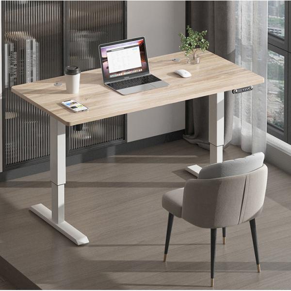 Electric Height Adjustable Walnut Wood Standing Computer Desk for Modern Boss Study